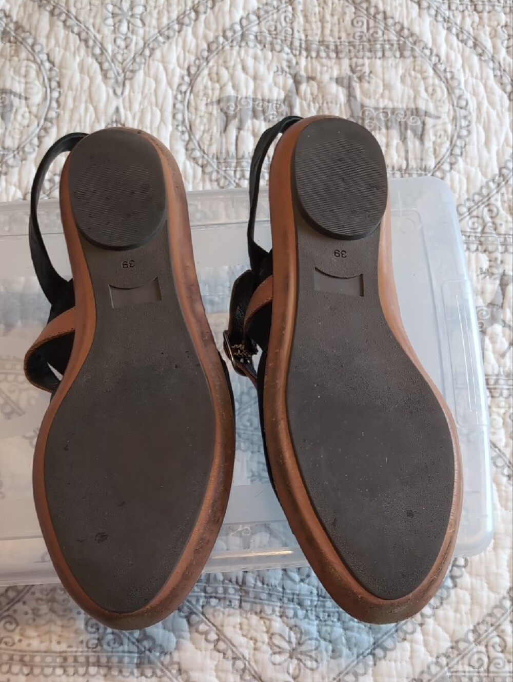 Camper Women's Black and Brown Leather Slingback Sandals - Picture 4 of 4